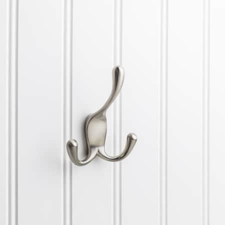 Elements 4" Satin Nickel Large Concealed Triple Prong Wall Mounted Hook YT40C-400SN